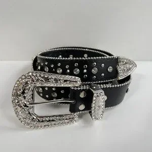 Accessories | Y2k 200s Vintage Black Chrome Cross Studded  display picture 2